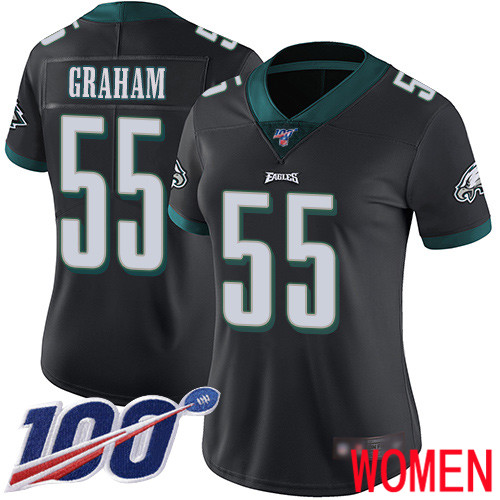 Women Philadelphia Eagles #55 Brandon Graham Black Alternate Vapor Untouchable NFL Jersey Limited Player 100th->women nfl jersey->Women Jersey